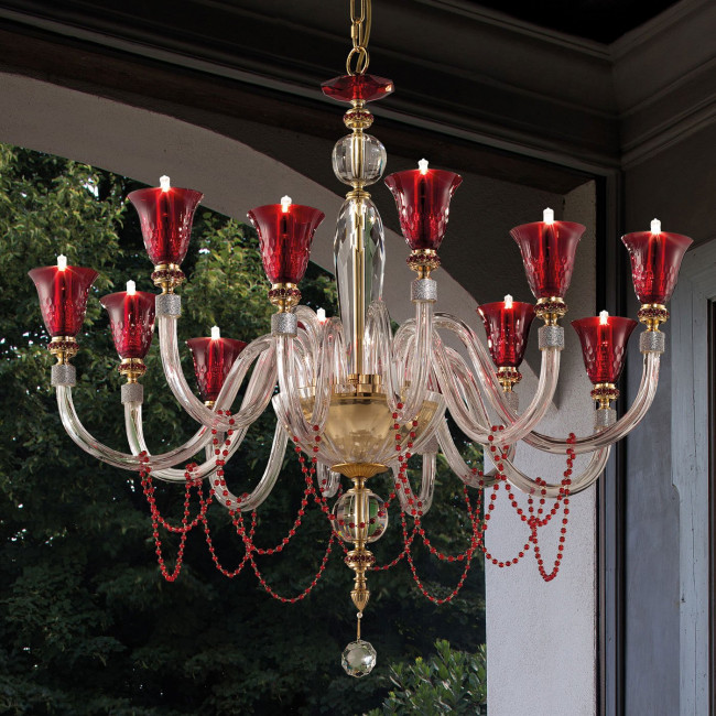 Люстра Euroluce Claire L6+6 Ruby Люстра Euroluce Claire L6+6 Ruby