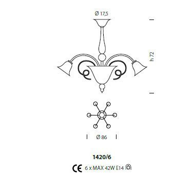 Потолочная люстра Sylcom Venier 1420/6 K CR.CR
