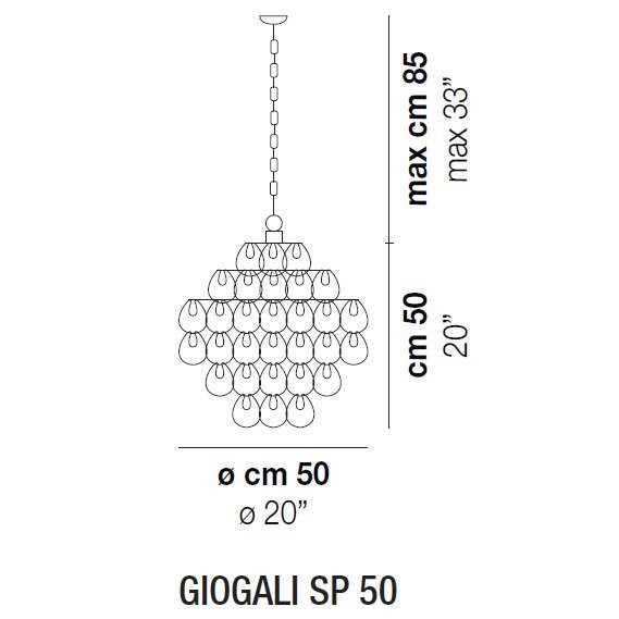 Подвесной светильник Vistosi Giogali SP 50 E27 NE BR Подвесной светильник Vistosi Giogali SP 50 E27 NE BR