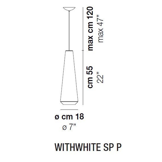 Подвесной светильник Vistosi WithWhite SP P E27 BC BC Подвесной светильник Vistosi WithWhite SP P E27 BC BC