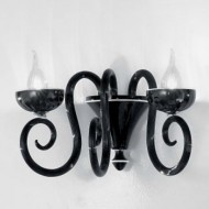 Бра IDL Baroque 449/2A black Murano glass with white profiles Бра IDL Baroque 449/2A black Murano glass with white profiles