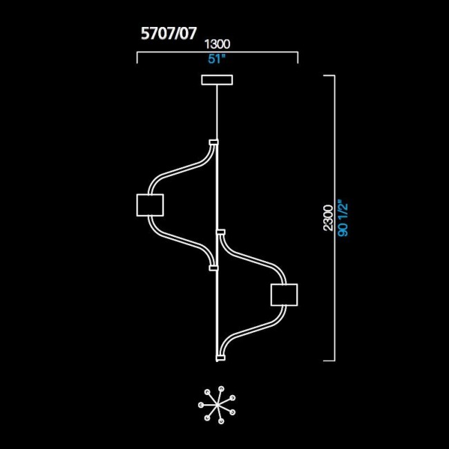 Люстра Barovier&Toso Hastings 5707/07/IC/BB Люстра Barovier&Toso Hastings 5707/07/IC/BB