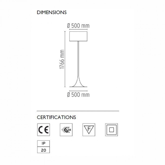 Торшер Flos Spun Light F Shiny black F6612030