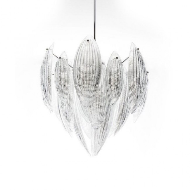 Подвесной светильник IDL Paradise 430/62 chrome / silver leaf Murano glass Подвесной светильник IDL Paradise 430/62 chrome / silver leaf Murano glass