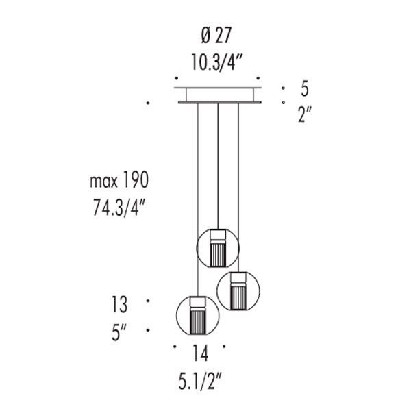 Подвесной толочный светильник Leucos FAIRY S S R3 0003280 Подвесной толочный светильник Leucos FAIRY S S R3 0003280