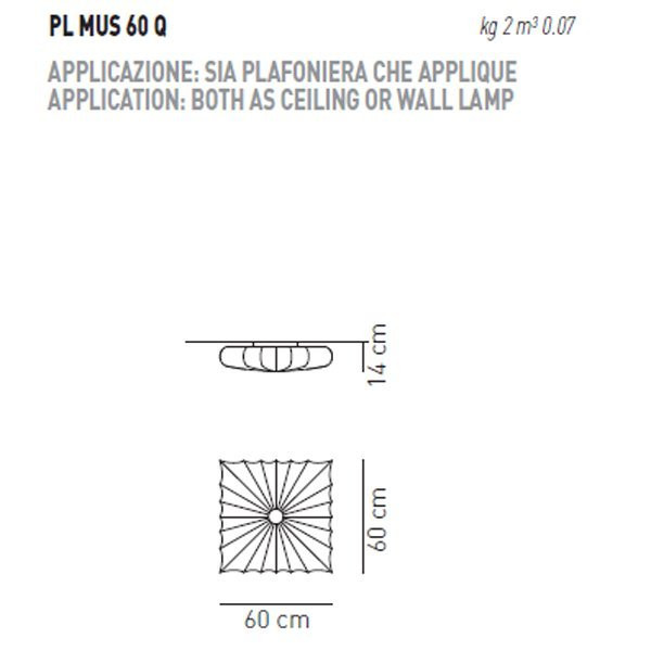 Настенно-потолочный светильник Axo Light Muse PL MUS 60 Q PLMUS60QBCXXE27