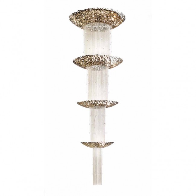 Потолочный светильник IDL Chrysalis 448/27 pure steel with satin nickel chains Потолочный светильник IDL Chrysalis 448/27 pure steel with satin nickel chains