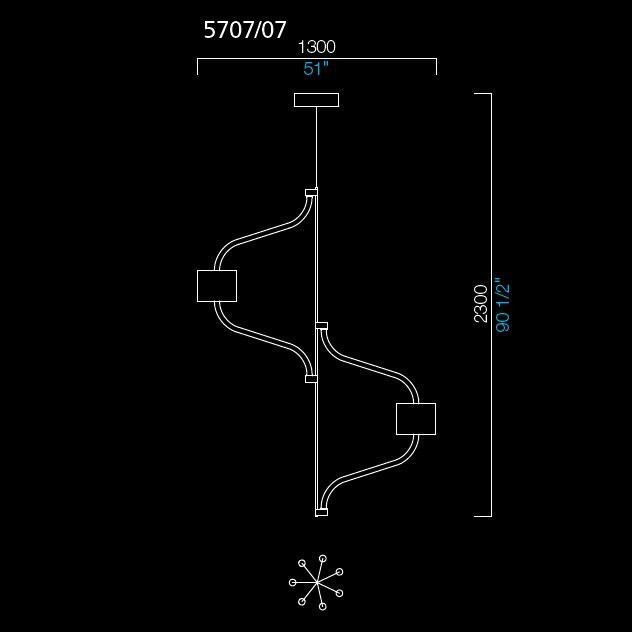 Люстра Barovier&Toso Hastings 5707/07/RS/BB Люстра Barovier&Toso Hastings 5707/07/RS/BB