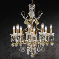 Люстра Beby Group Old style 3312/8 Green gold CUT WITH GLASS FRUITS