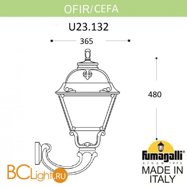 Уличный настенный светильник Fumagalli Cefa U23.132.000.AYF1R