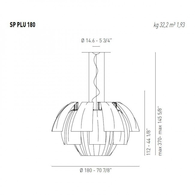 Подвесной светильник Axo Light Lightecture Plumage SP PLU 180 SPPLU180E27VEXX Подвесной светильник Axo Light Lightecture Plumage SP PLU 180 SPPLU180E27VEXX