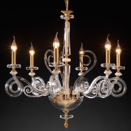 Люстра Euroluce Cloe L6 Gold Clear Люстра Euroluce Cloe L6 Gold Clear