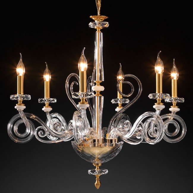 Люстра Euroluce Cloe L6 Gold Clear