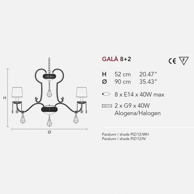 Люстра Masiero Gala 8+2 /V13/ PIZ/17/IV Люстра Masiero Gala 8+2 /V13/ PIZ/17/IV