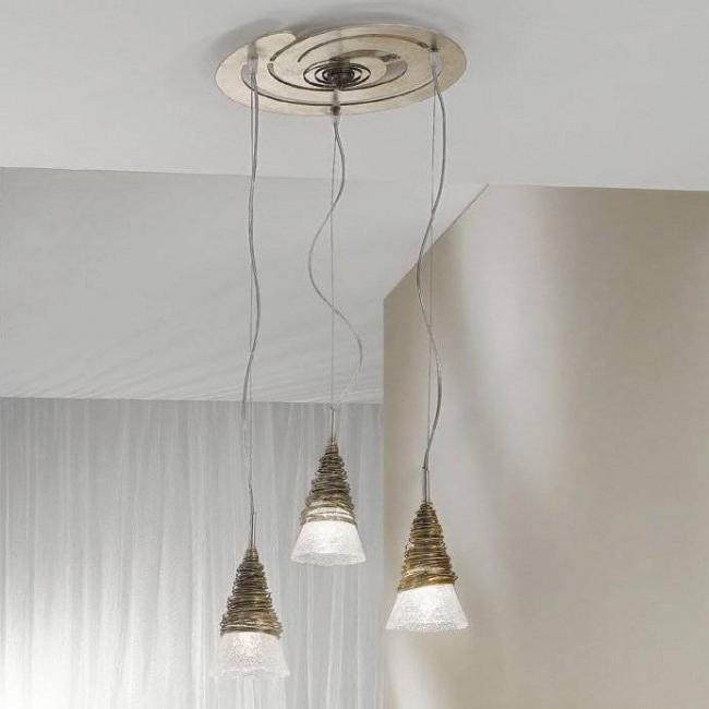 Подвесной светильник Masca Siberia 1818/3SR Argento acido / Glass 414 Подвесной светильник Masca Siberia 1818/3SR Argento acido / Glass 414