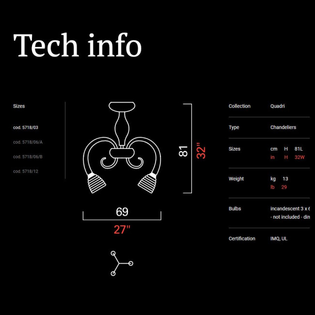 Потолочная люстра Barovier&Toso Quadri 5718/03/CC Потолочная люстра Barovier&Toso Quadri 5718/03/CC