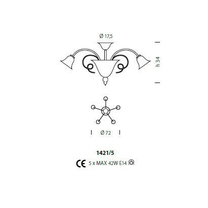Потолочная люстра Sylcom Venier 1421/5 K FU