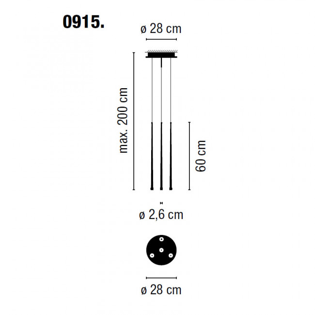 Подвесной светильник Vibia Slim 0915 03 /1B