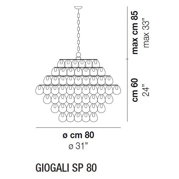 Подвесной светильник Vistosi Giogali SP 80 E27 BC CR Подвесной светильник Vistosi Giogali SP 80 E27 BC CR