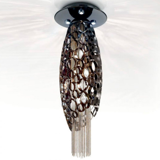 Потолочный светильник IDL Chrysalis 448/5+3PF black nickel with satin nickel chains Потолочный светильник IDL Chrysalis 448/5+3PF black nickel with satin nickel chains