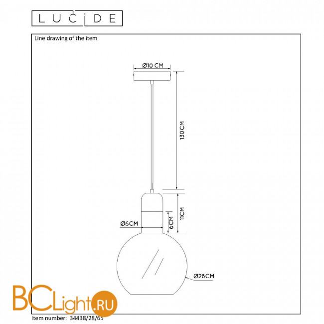 Подвесной светильник Lucide Julius 34438/28/65