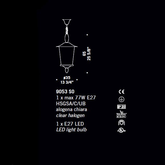 Подвесной светильник De Majo 9053 S0 090530S01 Подвесной светильник De Majo 9053 S0 090530S01