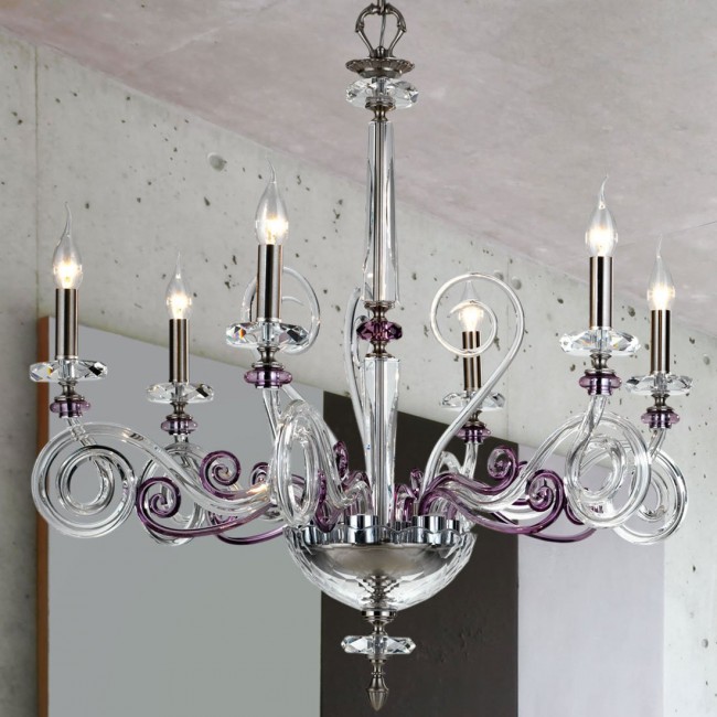 Люстра Euroluce Cloe L6 Silver wisteria Люстра Euroluce Cloe L6 Silver wisteria