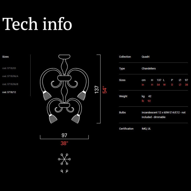 Потолочная люстра Barovier&Toso Quadri 5718/12/CC Потолочная люстра Barovier&Toso Quadri 5718/12/CC