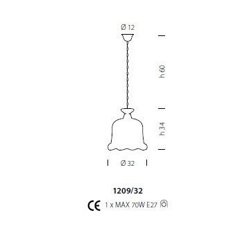 Подвесной светильник Sylcom Contarini 1209/32 D ORO