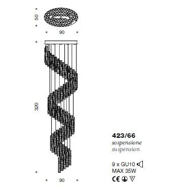 Потолочный светильник IDL Bamboo 423/66 chrome / completely chromed Murano Glass Потолочный светильник IDL Bamboo 423/66 chrome / completely chromed Murano Glass