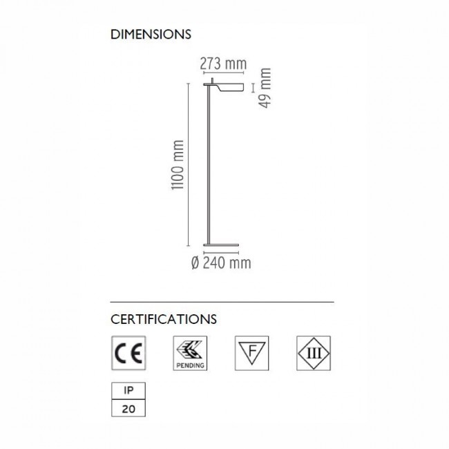 Торшер Flos Tab LED F White F6561009 Торшер Flos Tab LED F White F6561009