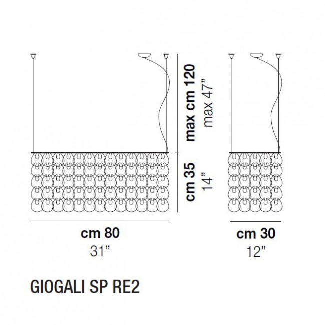 Подвесной светильник Vistosi Giogali SP RE2 E27 CR/TR CR Подвесной светильник Vistosi Giogali SP RE2 E27 CR/TR CR