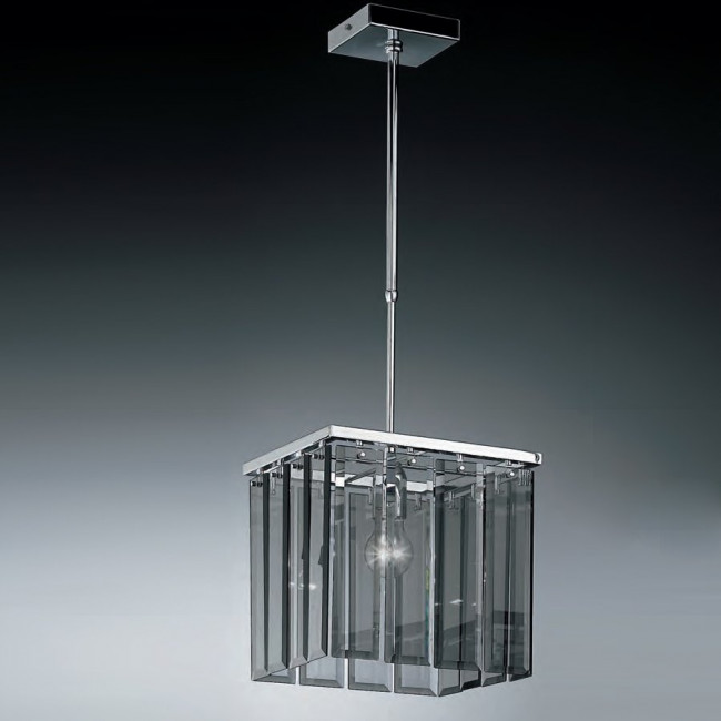 Подвесной светильник IDL Roma 359/1SP chrome / smoke grey with engraving Подвесной светильник IDL Roma 359/1SP chrome / smoke grey with engraving