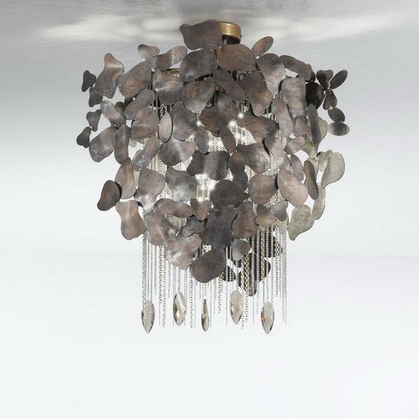 Потолочный светильник IDL Corten 468/1PFLED brown corten with light gold chains Потолочный светильник IDL Corten 468/1PFLED brown corten with light gold chains