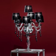 Настольная лампа Euroluce Arcobaleno F6+1L Silver Clear Black Настольная лампа Euroluce Arcobaleno F6+1L Silver Clear Black