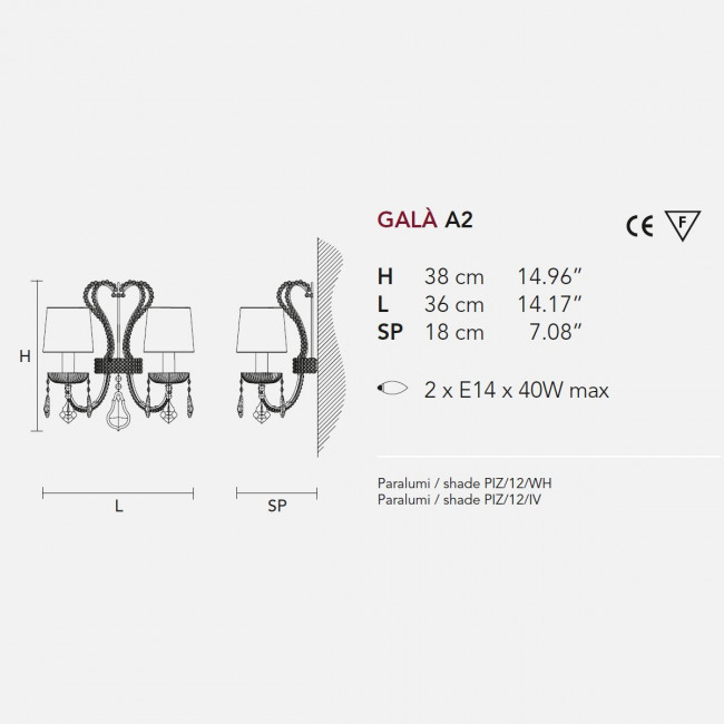 Бра Masiero Gala A2 /V97/ PIZ/12/IV Бра Masiero Gala A2 /V97/ PIZ/12/IV
