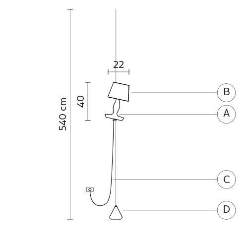 Натяжной напольный светильник Karman Norma M H640BB Натяжной напольный светильник Karman Norma M H640BB