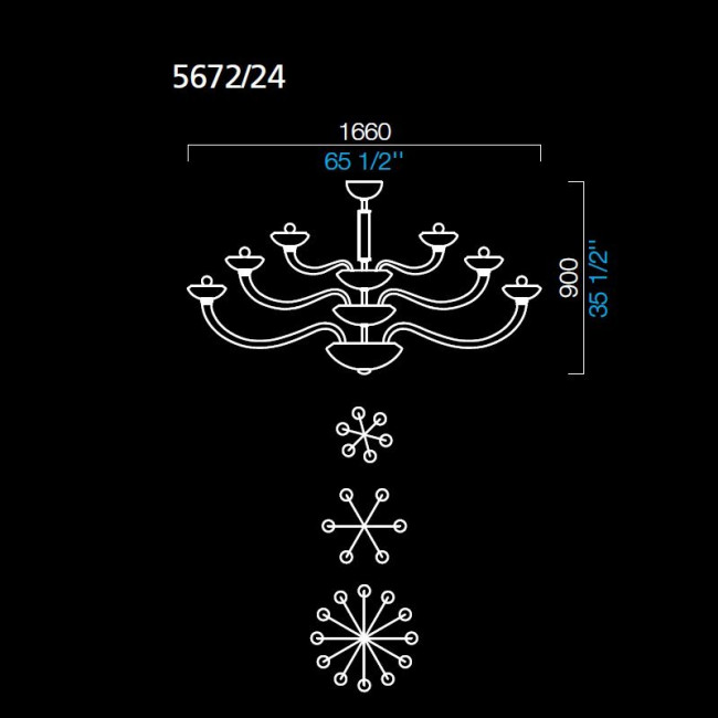 Люстра Barovier&Toso Kensington 5672/24/HO Люстра Barovier&Toso Kensington 5672/24/HO