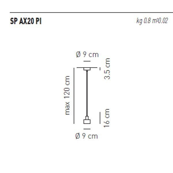 Подвесной светильник Axo Light AX20 SP AX20 PI SPAX20PIXXCRG9X Подвесной светильник Axo Light AX20 SP AX20 PI SPAX20PIXXCRG9X