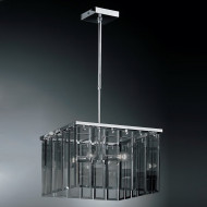 Подвесной светильник IDL Roma 359/4S chrome / smoke grey with engraving Подвесной светильник IDL Roma 359/4S chrome / smoke grey with engraving