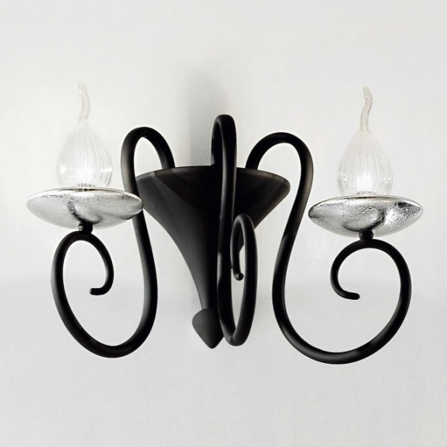 Бра IDL Deco 461/2A velvet black with silver leaf Бра IDL Deco 461/2A velvet black with silver leaf