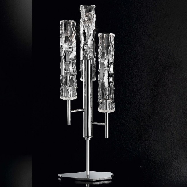 Настольная лампа IDL Bamboo 423/3L chrome / Murano Glass with chrome plated band Настольная лампа IDL Bamboo 423/3L chrome / Murano Glass with chrome plated band