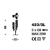 Настольная лампа IDL Bamboo 423/3L chrome / Murano Glass with chrome plated band Настольная лампа IDL Bamboo 423/3L chrome / Murano Glass with chrome plated band