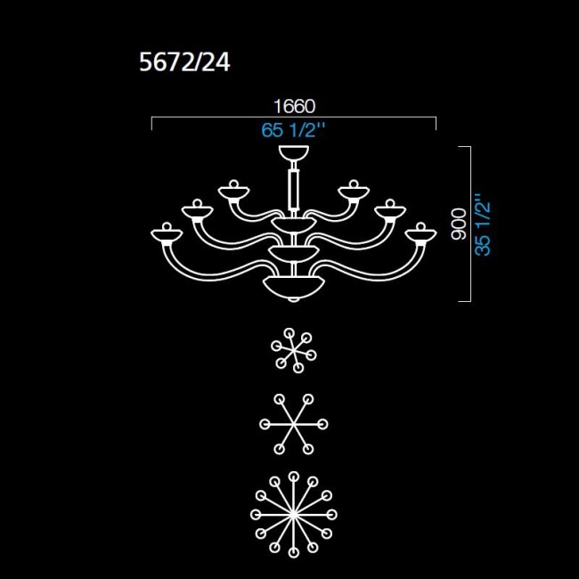 Люстра Barovier&Toso Kensington 5672/24/WO Люстра Barovier&Toso Kensington 5672/24/WO