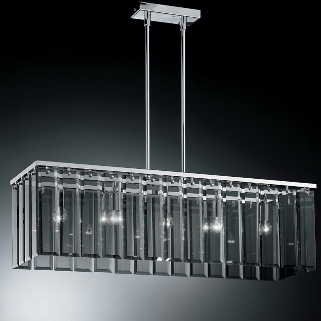 Подвесной светильник IDL Roma 359/5S chrome / smoke grey with engraving Подвесной светильник IDL Roma 359/5S chrome / smoke grey with engraving