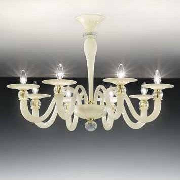 Потолочная люстра Vetri Lamp 1154/8PL Avorio/Cristallo