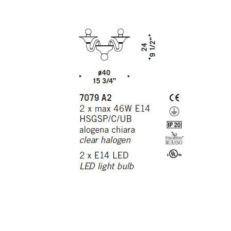 Бра De Majo 7079 A2 070790A23 Бра De Majo 7079 A2 070790A23