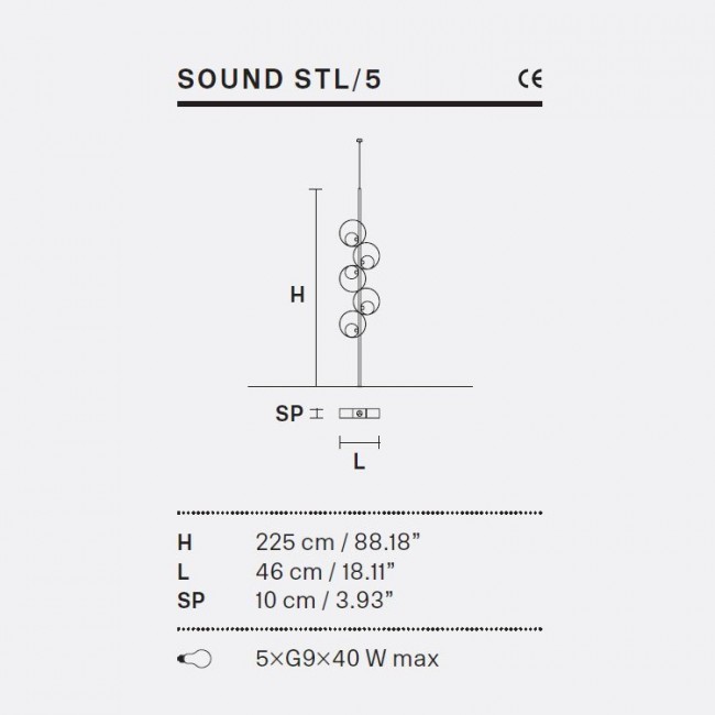 Торшер подвесной Masiero Sound SOUND STL5 G12