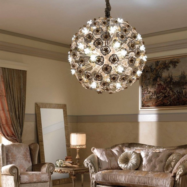 Подвесной светильник Masca Vie en Rose 1839/SFG Bianco oro / Glass 525 Подвесной светильник Masca Vie en Rose 1839/SFG Bianco oro / Glass 525