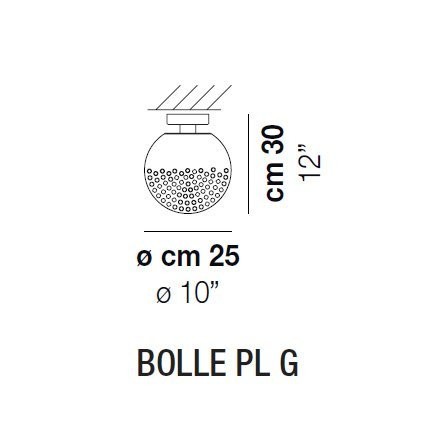 Потолочный светильник Vistosi Bolle PL G E27 CR/TR NI Потолочный светильник Vistosi Bolle PL G E27 CR/TR NI